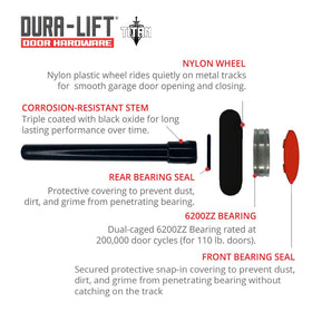 6200ZZ bearing close-up on DURA-LIFT Titan Premium roller