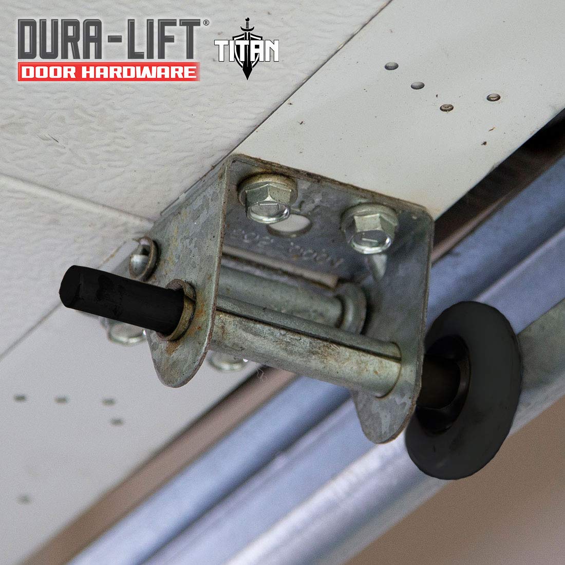DURA-LIFT Titan Premium roller installed on a residential garage door