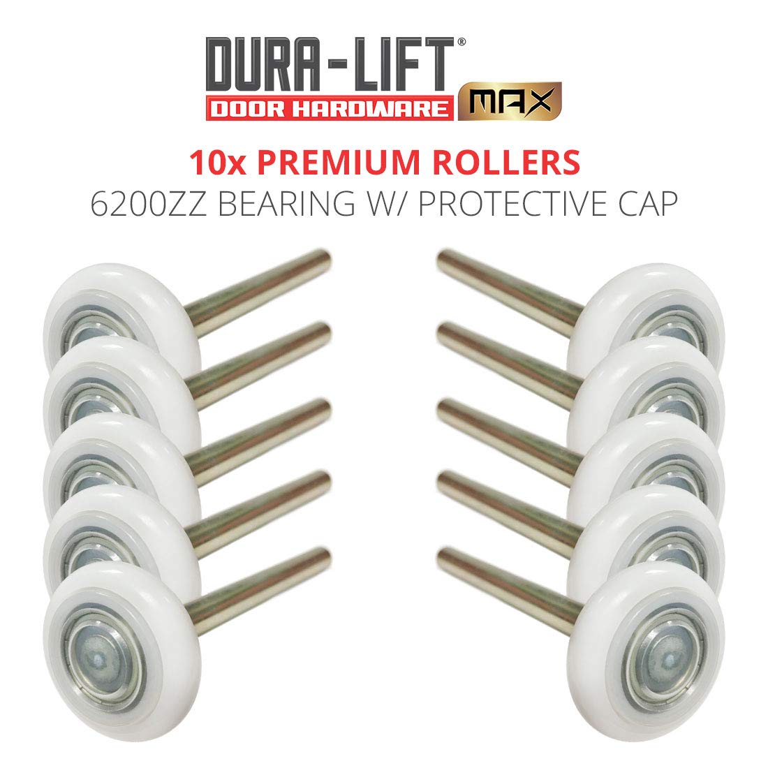 DURA-LIFT Ultra-Life Max 6200ZZ bearing supports 200,000 cycles.