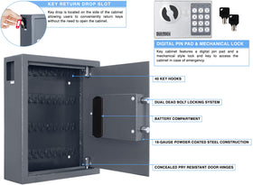 Durabox wall-mount key safe back panel showing sturdy installation.