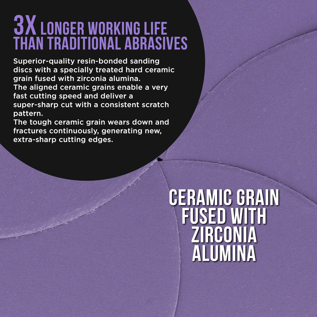 Dura-Gold 6in ceramic disc suited for autobody prep and paint sanding.