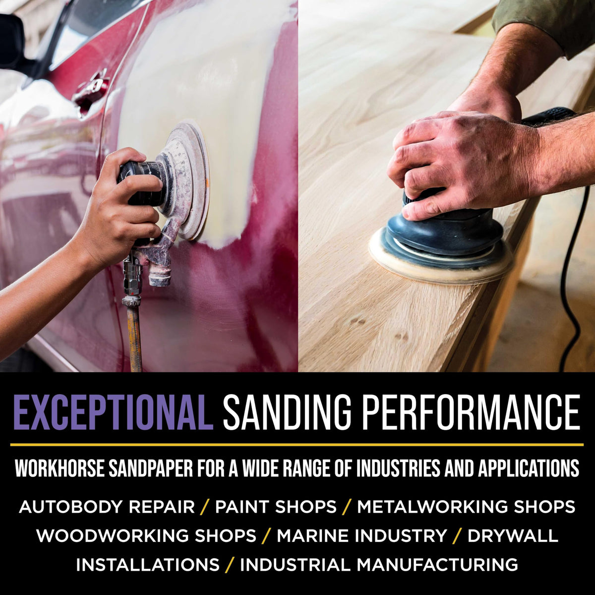 Dura-Gold disc demonstrates cool-running performance during sanding tasks.