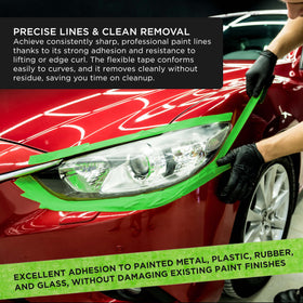 Dura-Gold green masking tape heat-resistance focus enabling bake cycles without bleed.