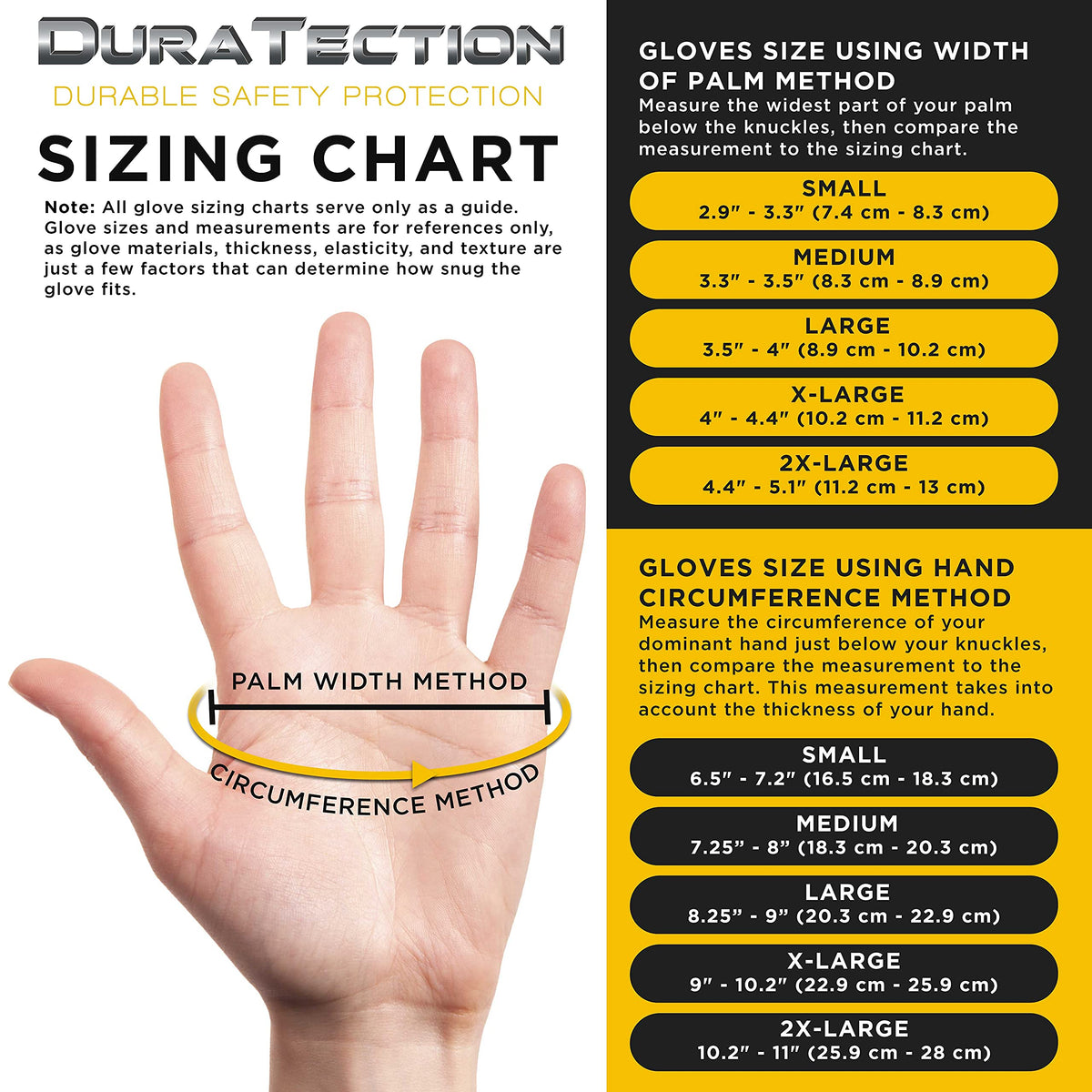 Dura-Gold XXL nitrile gloves on hand show ambidextrous fit.