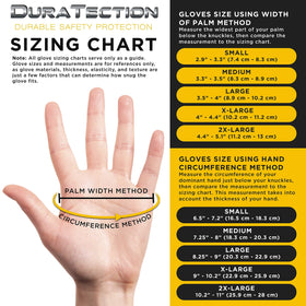 Dura-Gold XXL nitrile gloves on hand show ambidextrous fit.