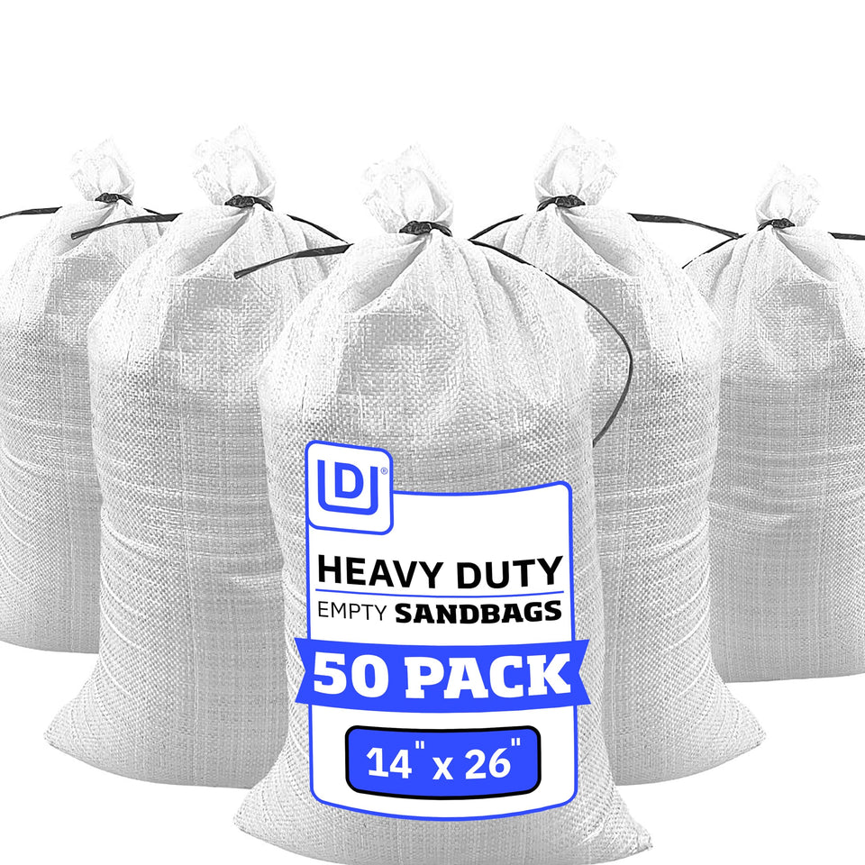DURASACK empty sand bag with built-in tie strings for easy flood defense setup.