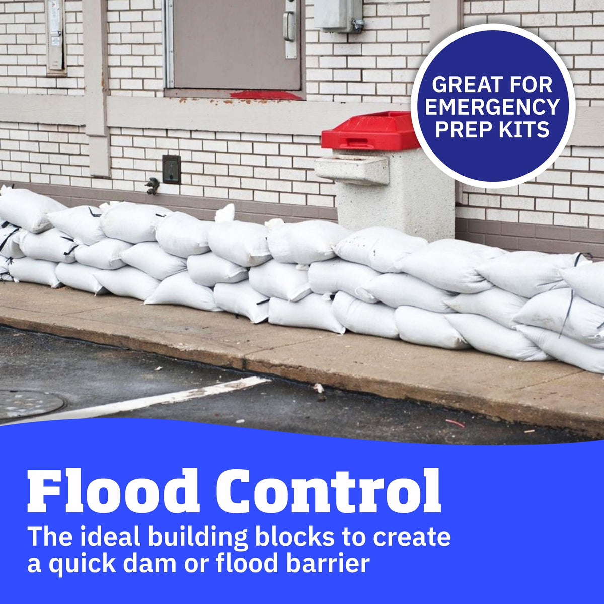 DURASACK polypropylene sand bags designed for erosion control in landscaping.