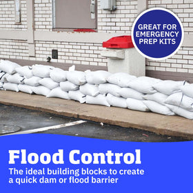 DURASACK sand bags with built-in tie strings for easy positioning.