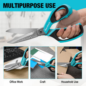 DURATECH heavy-duty scissors cutting cardboard and packaging smoothly