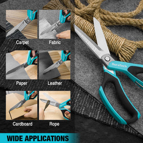 DURATECH 10-Inch scissors in workshop use for tough tasks on rope and more