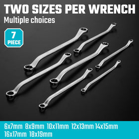 Duratech 10x11mm offset wrench with anti-slip grip for better control.