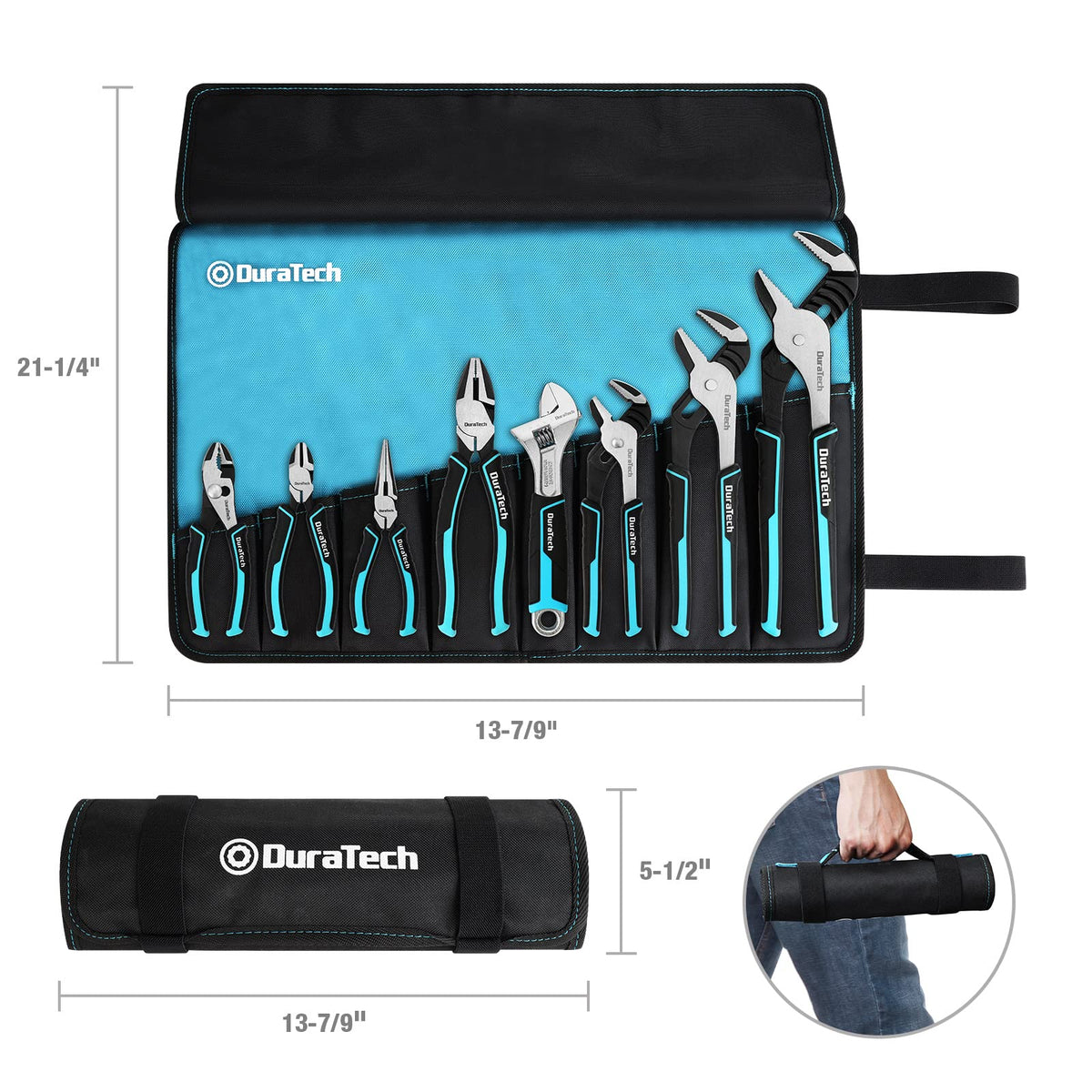 DURATECH 12-inch groove joint pliers for heavy gripping.