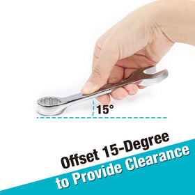 DURATECH 12-point box end with 15-degree offset for clearance.