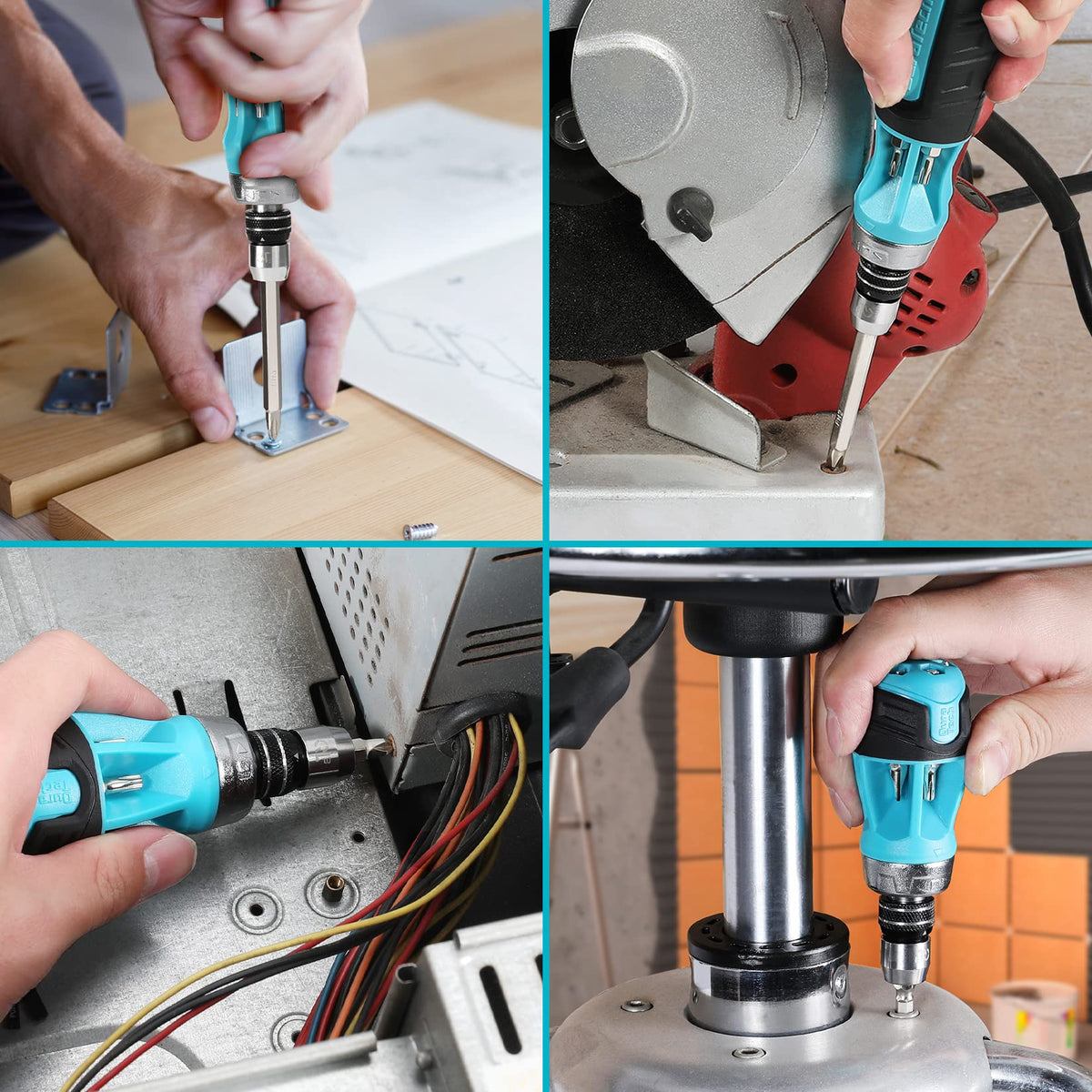 DURATECH 12-in-1 set supports furniture assembly, electronics, and DIY projects.