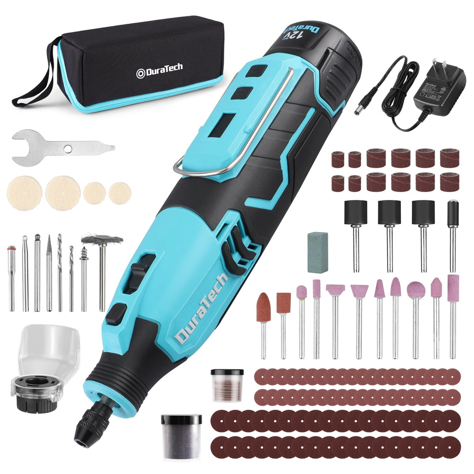 DURATECH 12V cordless tool battery charger with clear status indicator.