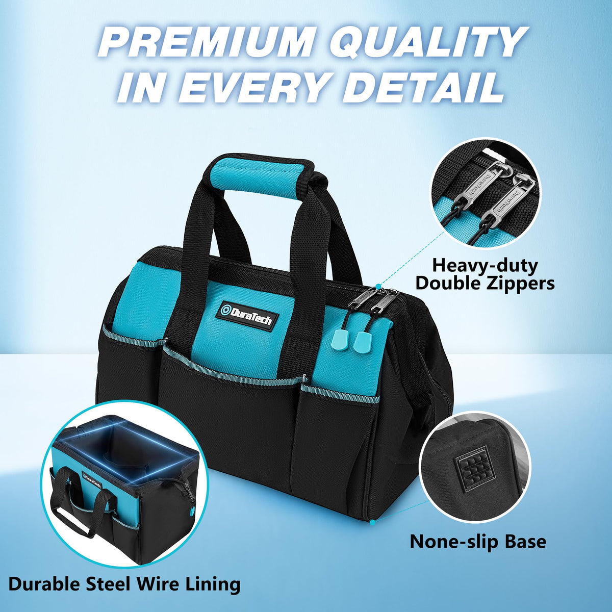 Padded handle on the DURATECH bag reduces hand fatigue during long carries.