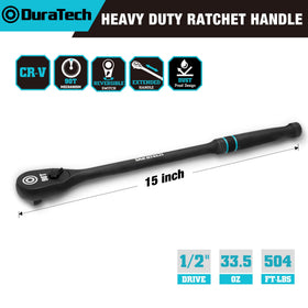 DURATECH 15-inch handle ratchet featuring a teardrop head for maneuverability