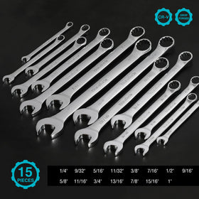 DURATECH 15-piece wrench sizes stamped for easy identification during repairs