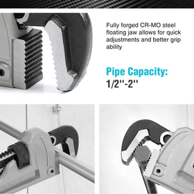 DURATECH 18-inch pipe wrench adjustment nut stays non-stick for smooth adjustments.