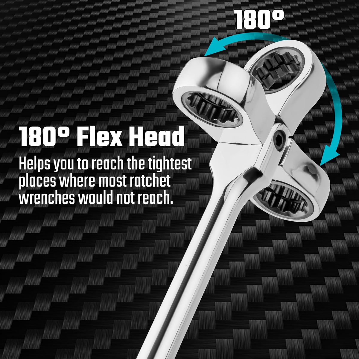 DURATECH 18-inch handle delivers extra torque and comfortable grip during extended use.