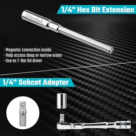 Duratech 180-degree flex head enables access to cramped areas