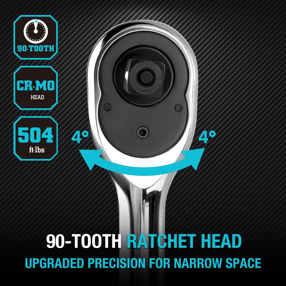 DURATECH 20-inch handle enables leverage in tight spaces