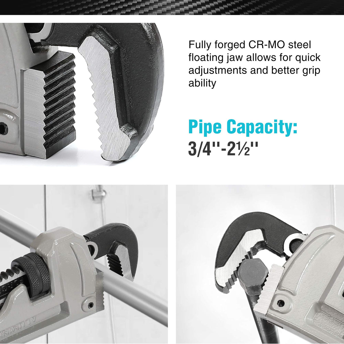 DURATECH adjustable wrench highlights a non-stick knurled adjustment nut for easy tuning
