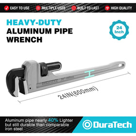 DURATECH aluminum pipe wrench showing a drop-forged jaw for reliable performance