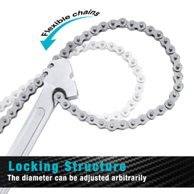 DURATECH 24-Inch chain wrench ergonomic I-beam handle for easy grip.