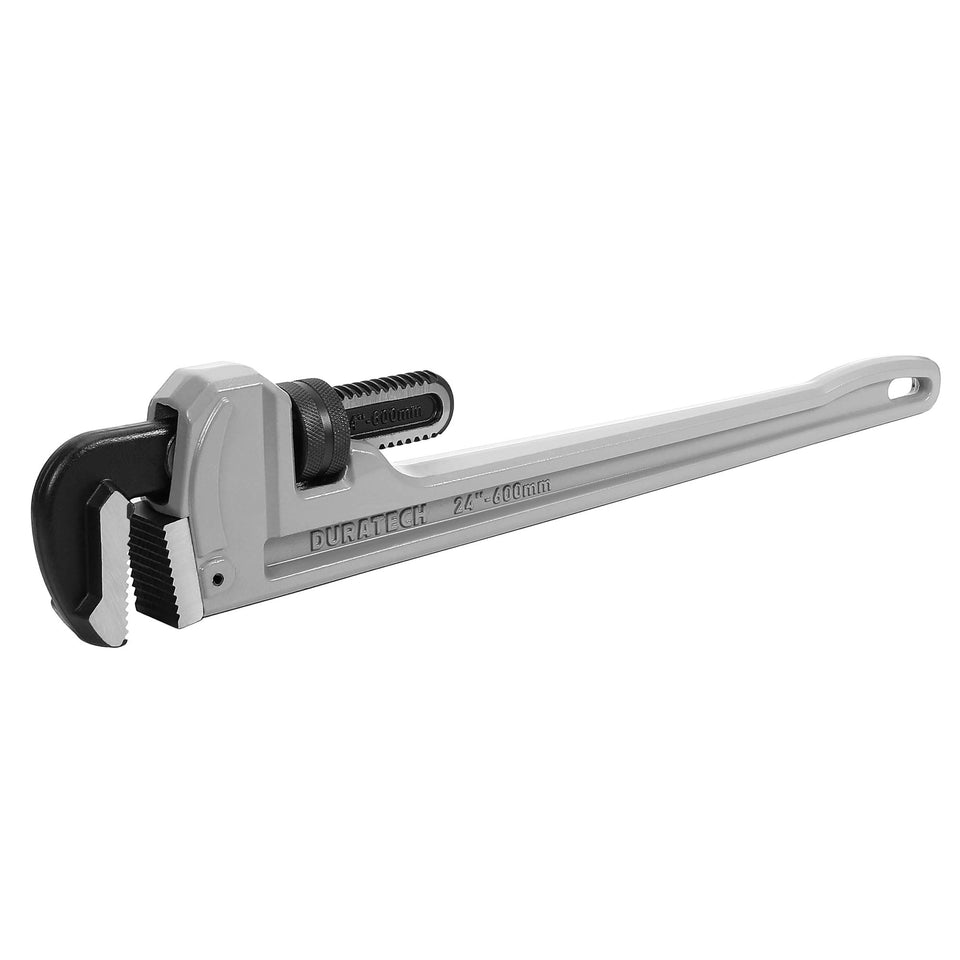 DURATECH 24-inch aluminum pipe wrench with overbite jaws for strong, slip-free gripping