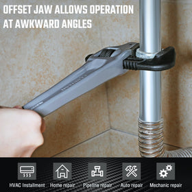 Jaw capacity from 3/4 to 2 inches for versatility.