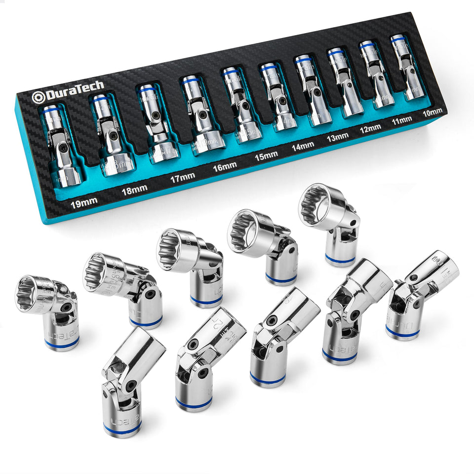 Duratech 3/8-inch universal joint helps reach tight fasteners.