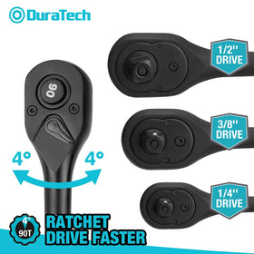 DURATECH 1/2-inch drive ratchet in durable manganese phosphate black finish.