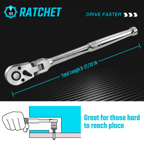 DURATECH 3/8-inch flex-head ratchet ergonomic handle for comfortable use.
