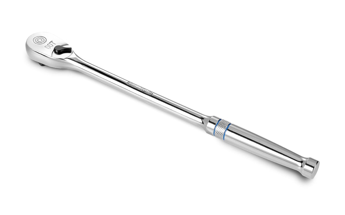 DURATECH 38-drive ratchet with 12-inch handle for tight spaces.