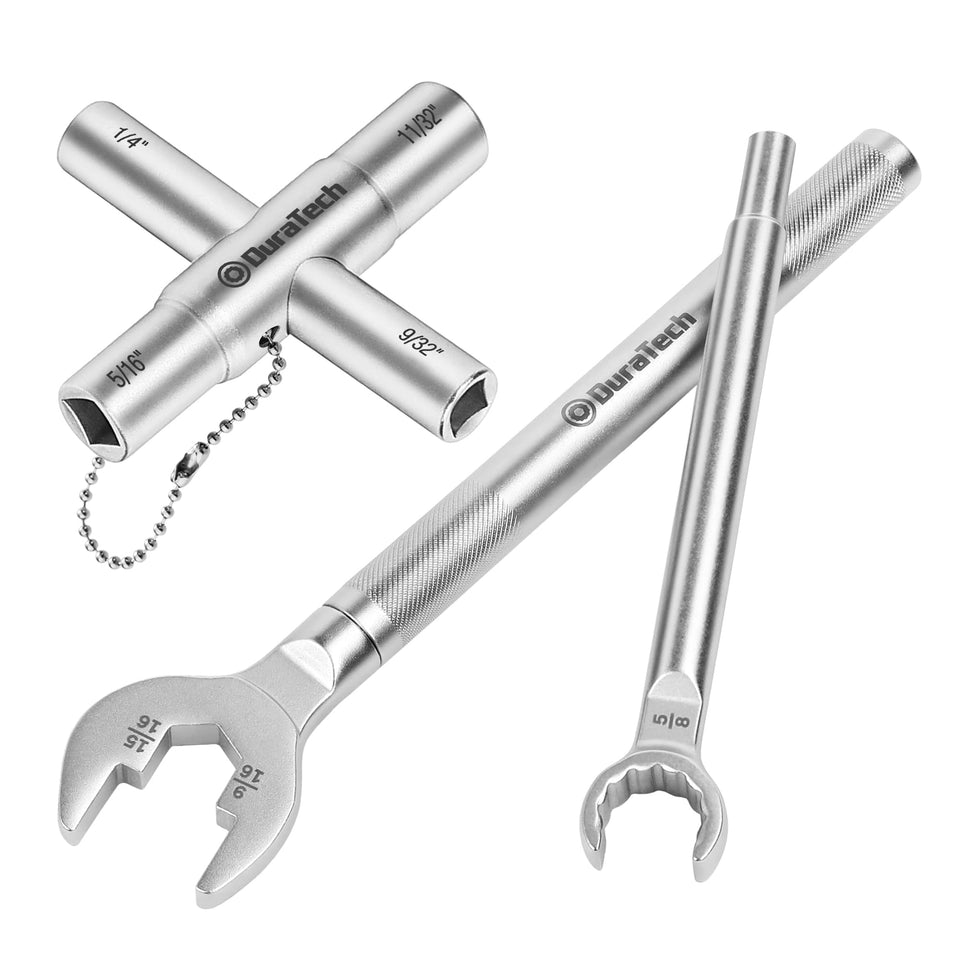 DURATECH 3-in-1 Plumber Wrench offers versatile grip for tight plumbing nuts.