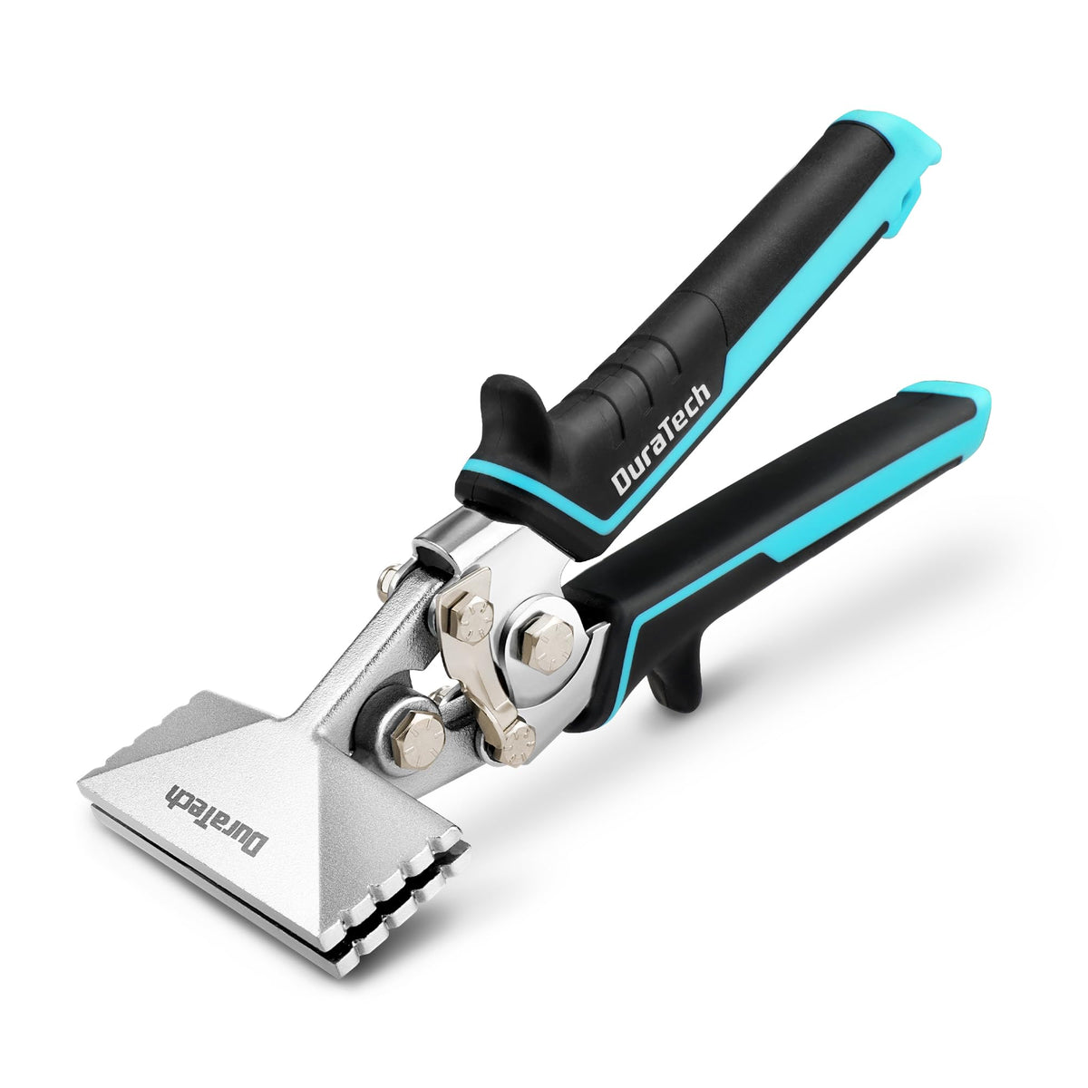 Duratech 3-inch sheet metal bender jaw close-up with precise notches for accurate bends