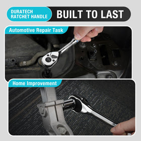 DURATECH polished chrome finish resists corrosion and cleans easily