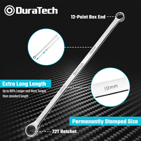 DURATECH 43 cm length enables torque in hard-to-reach bolts.