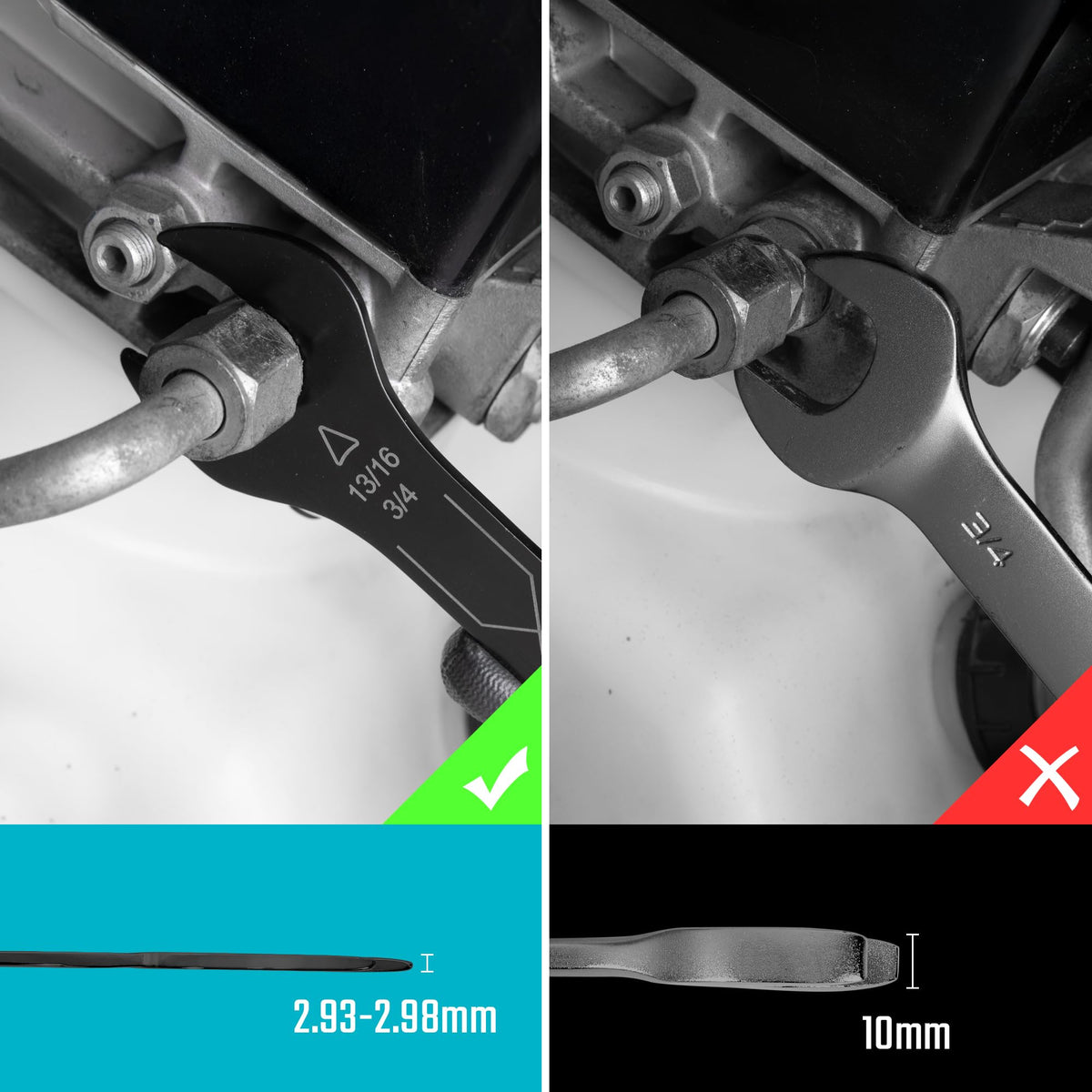 DURATECH 4-in-1 wrench highlights 15/32 and 9/16 sizes for a wide range.