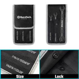 DURATECH 4-in-1 wrench set showing 3/4 and 13/16 sizes for industrial use.