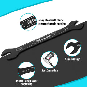 DURATECH 4-in-1 wrench features 7/16 and 1/2 sizes for versatile automotive work.