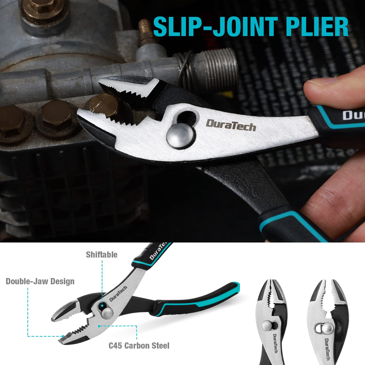 Duratech 8inch adjustable wrench offers smooth turning and comfort.