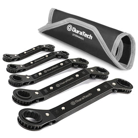 Duratech 5pc double offset wrench set in case for confined spaces.