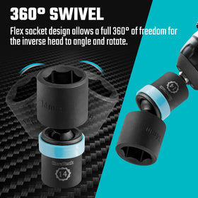 DURATECH 6-point hex sockets prevent rounding under high torque.
