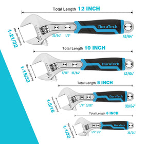 DURATECH 6-inch adjustable wrench with non-slip grip for comfortable tightening