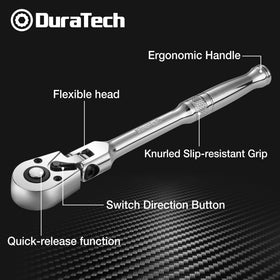 DURATECH 72-tooth mechanism close-up showing smooth torque in confined areas.