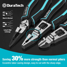 DURATECH 8.5-inch long-nose pliers in use in tight spaces