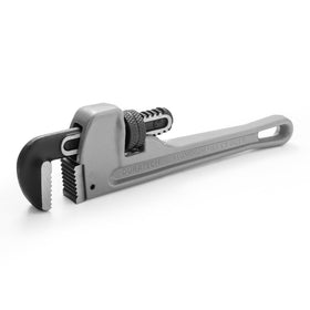 DURATECH 8-inch heavy-duty aluminum pipe wrench with drop-forged jaw for durable plumbing tasks.