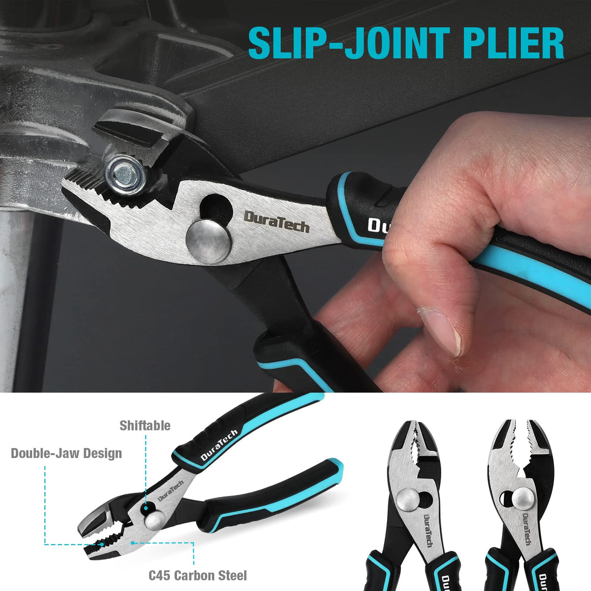DURATECH 8-inch linesman pliers ready for gripping and twisting cables